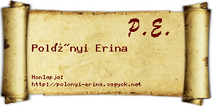 Polónyi Erina névjegykártya